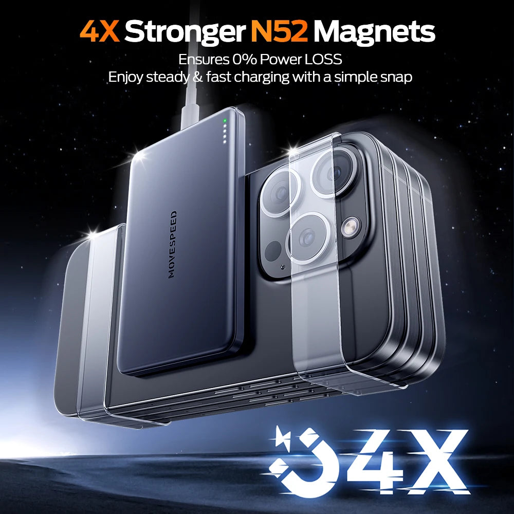 MOVESPEED S10 10,000mAh Magnetic Power Bank – Wireless & Portable