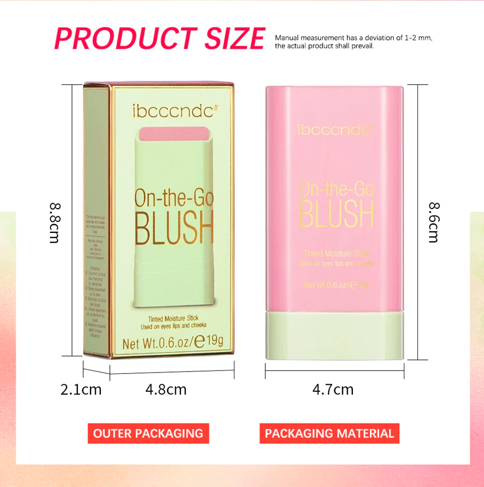 High Color Rotating Blush Cream Tinted Moisture Stick Naturally Long-lasting Moisturizing Waterproof Non-Removing Orange Blush