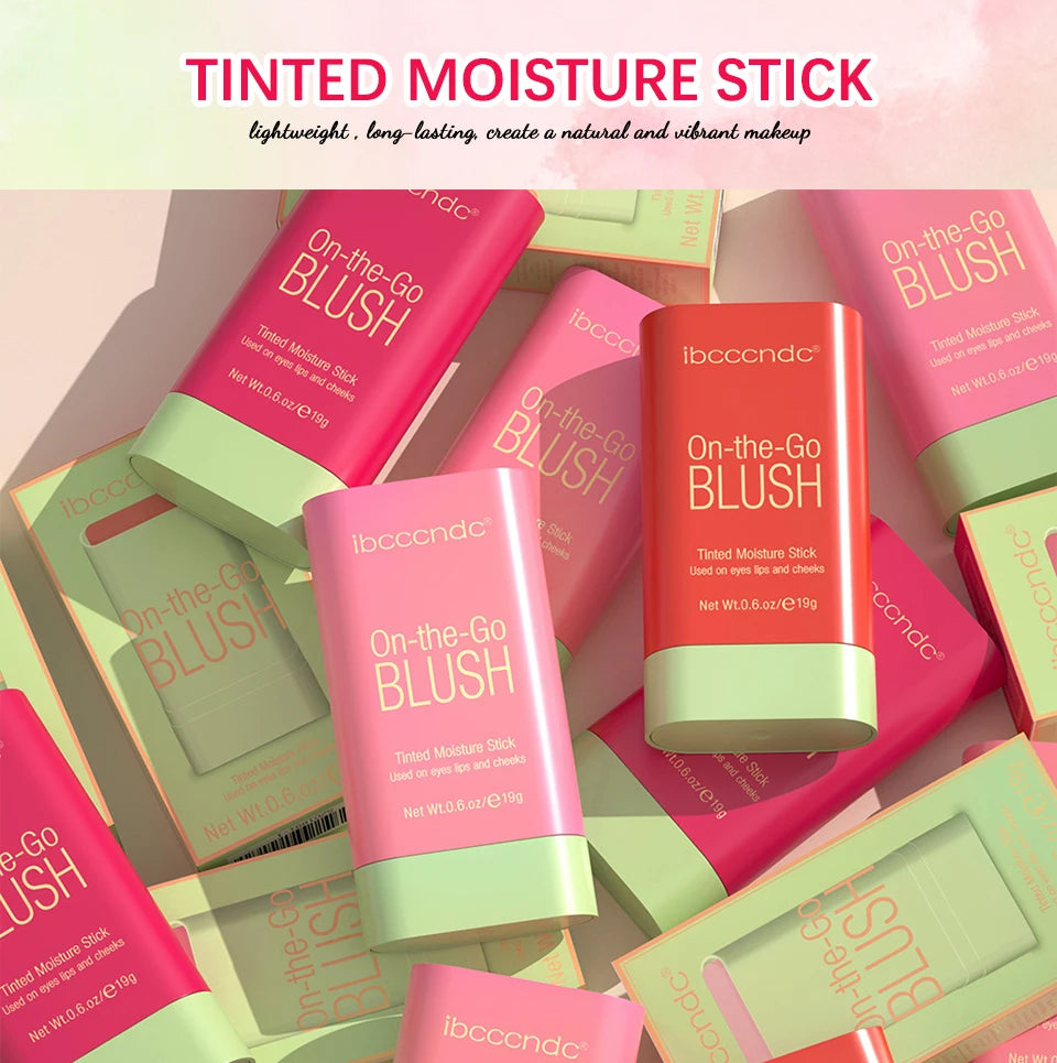 High Color Rotating Blush Cream Tinted Moisture Stick Naturally Long-lasting Moisturizing Waterproof Non-Removing Orange Blush