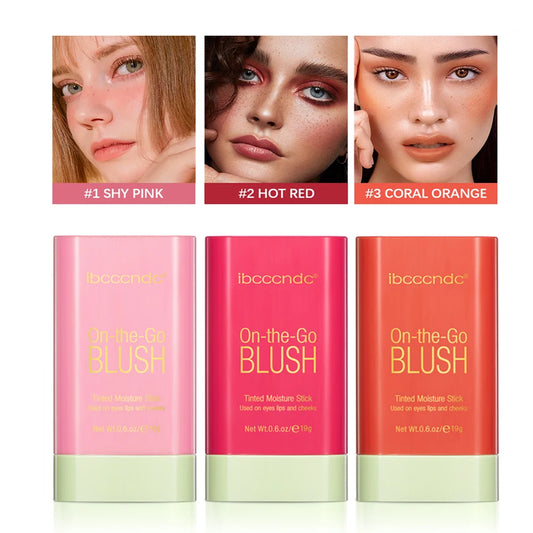 High Color Rotating Blush Cream Tinted Moisture Stick Naturally Long-lasting Moisturizing Waterproof Non-Removing Orange Blush