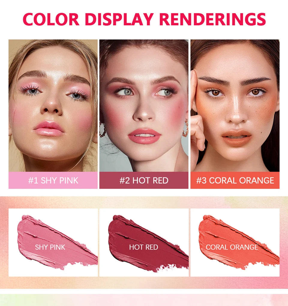 High Color Rotating Blush Cream Tinted Moisture Stick Naturally Long-lasting Moisturizing Waterproof Non-Removing Orange Blush