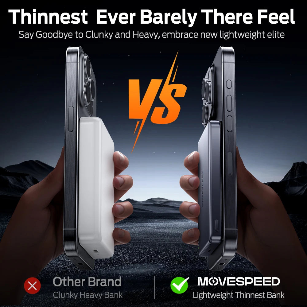 MOVESPEED S10 10,000mAh Magnetic Power Bank – Wireless & Portable