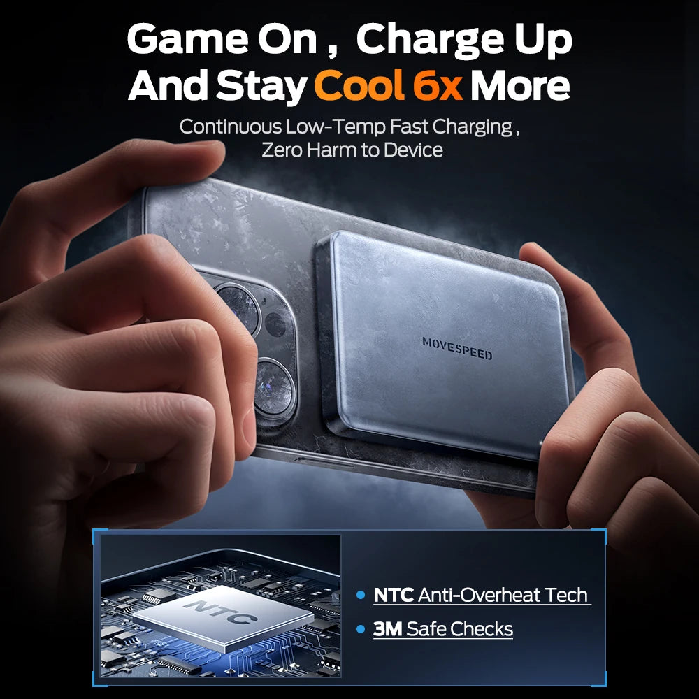 MOVESPEED S10 10,000mAh Magnetic Power Bank – Wireless & Portable