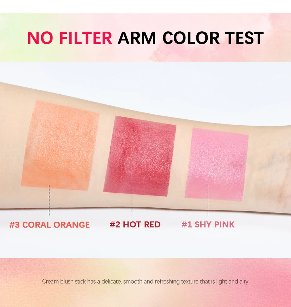 High Color Rotating Blush Cream Tinted Moisture Stick Naturally Long-lasting Moisturizing Waterproof Non-Removing Orange Blush