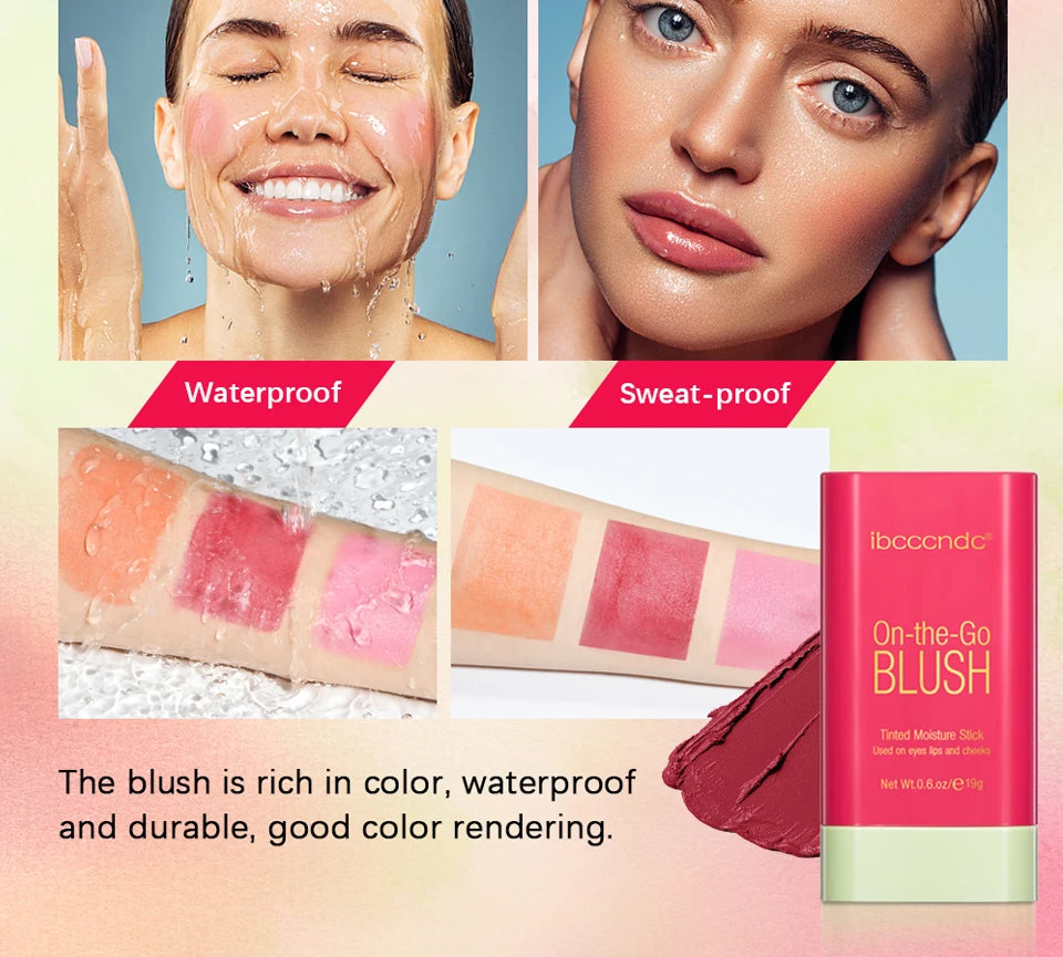 High Color Rotating Blush Cream Tinted Moisture Stick Naturally Long-lasting Moisturizing Waterproof Non-Removing Orange Blush