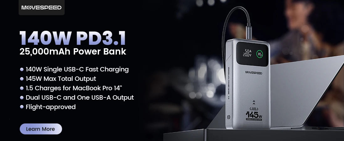 MOVESPEED S10 10,000mAh Magnetic Power Bank – Wireless & Portable