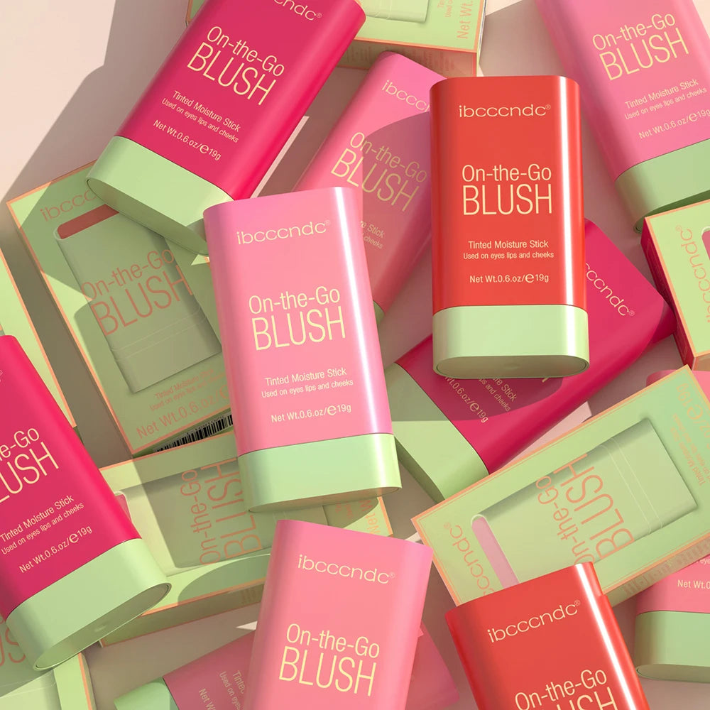 High Color Rotating Blush Cream Tinted Moisture Stick Naturally Long-lasting Moisturizing Waterproof Non-Removing Orange Blush